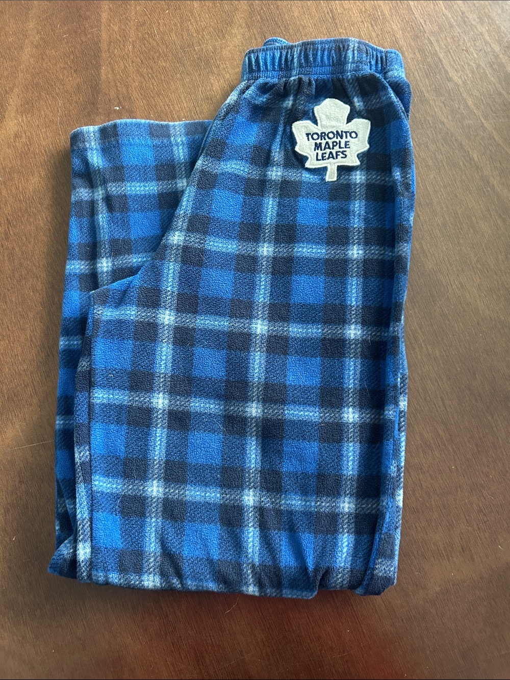 Kids Blue Plaid Fleece Pajama Pants